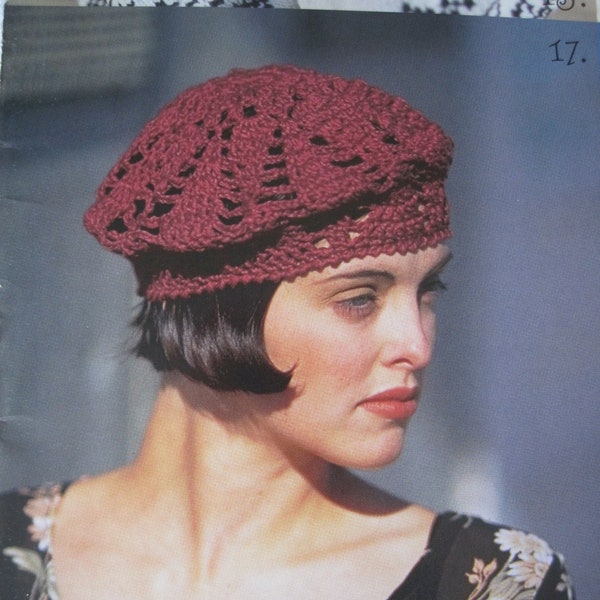 Crochet Pattern - Lace Beret - One Size Fits Most - Vintage
