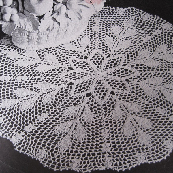 Crochet Pattern - Doily - Autumn Wheat - 22" - Vintage 1948