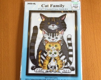 Cross Stitch Kit - Cat Family - 5
