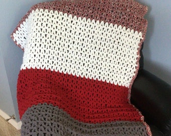 Crocheted Blanket - Handmade - 62” x 43” - Throw - Afghan