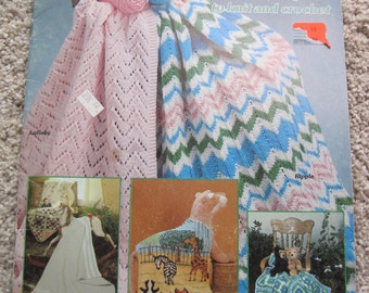 Designs for 6 to 18 Months Red Heart Coats /& Clarks #299 Vintage 1981 Crochet and Knit Pattern Book Babies Handle with Care