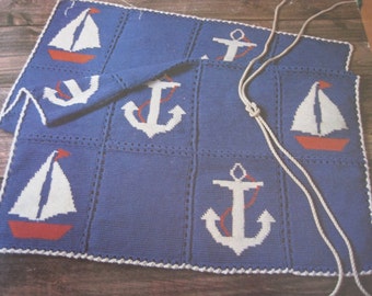 Crochet Pattern - Nautical Afghan - Vintage