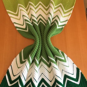 Crocheted Chevron Blanket - Handmade - 52”x31” - Throw - Afghan