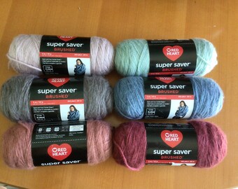 Red Heart Super Saver Brushed - New and Unused - Destash
