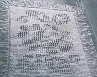 Haakpatroon - vloerkleed roze - vintage jaren 50
