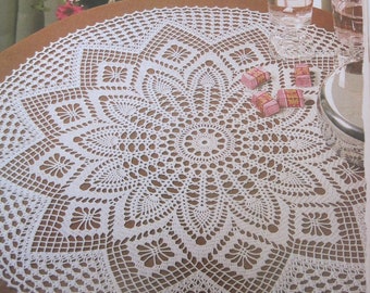 Crochet Pattern - Star-Flower - 21.25&quot; - Tablecloth - Doily - Vintage