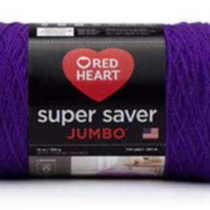 Red Heart Super Saver Jumbo - Amethyst - 744yds - Worsted Acrylic Yarn - New and Unused - Destash