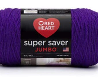 Red Heart Super Saver Jumbo - Ametista - 744 jardas - Fio Acrílico Penteado - Novo e sem Uso - Destash