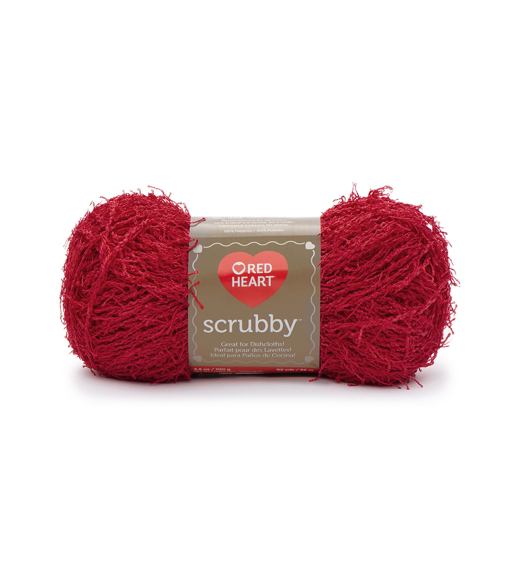 Red Heart Scrubby Yarn Cherry Red Knit Crochet Dishcloths Knitting