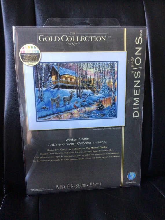 Dimensions Gold Collection Counted Cross Stitch Kit Winter Cabin 15X10