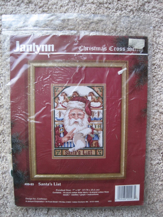 Cross Stitch Kit Santa's List Janlynn 09-93 7 X 10 NEW NIP 