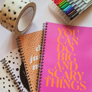 You can do big and scary things purple and orange A4 or A5 wire bound notebook Choice of Hard or Soft Cover. image 1