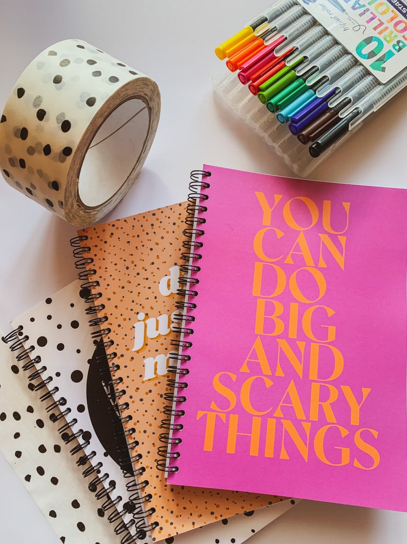 You can do big and scary things purple and orange A4 or A5 wire bound notebook Choice of Hard or Soft Cover. image 1