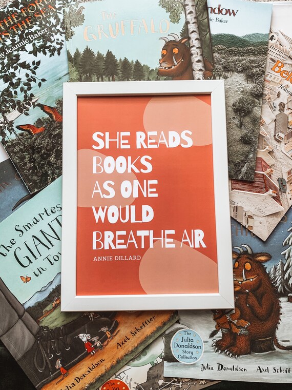 Sie Liest Bucher Annie Dillard Zitat A4 A5 Druck Wand Dekor Etsy