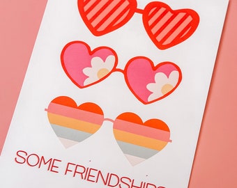 Impresión de amistad - algunas amistades son simplemente atemporales A5, A4, A3 Impresión /Wall Art / colorido / regalos de amistad / regalo de bff / / tipografía