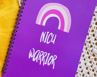 NICU Warrior Notebook A5 ring bound notebook. Gift for NICU parents - premature baby, 100 lined pages