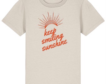 T-shirt unisex per bambini: maglietta a maniche corte Keep Smiling Sunshine, taglia a scelta