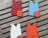 Fast Shipping - Personalized Wooden Basketball Sports Jersey Christmas Ornament - Your Name - Hand Painted Wood