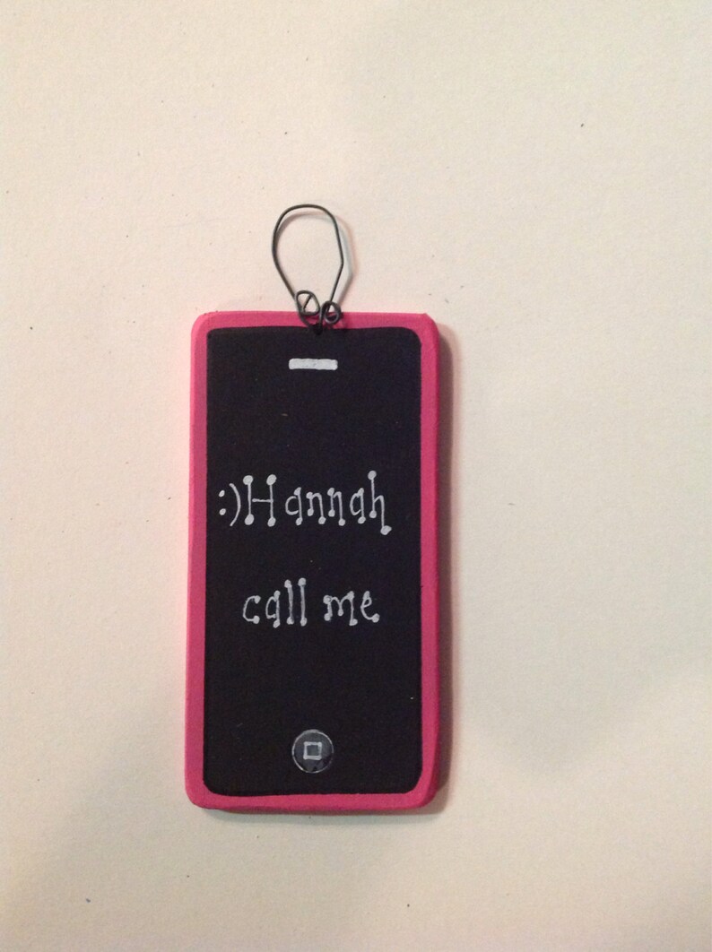 Personalized Wooden Cell Smart Phone Winter Tree Ornament Etsy