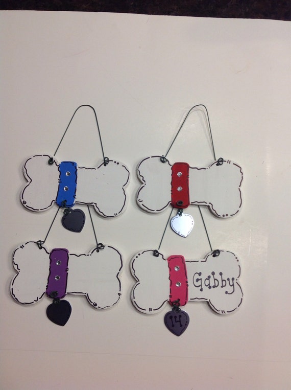 Personalized Dog Bone with Collar Winter Tree Ornament Your Etsy