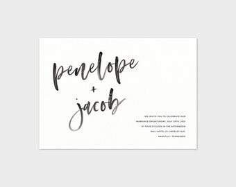 watercolor wedding invitation template etsy