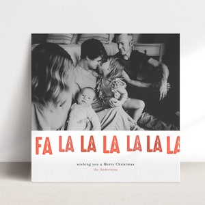 Digitale Weihnachtskarten Vorlage | Canva Anpassbare Falalala Karte | Quadratische Karte | Sofort Download | Personalisierter Foto Feiertagsgruß