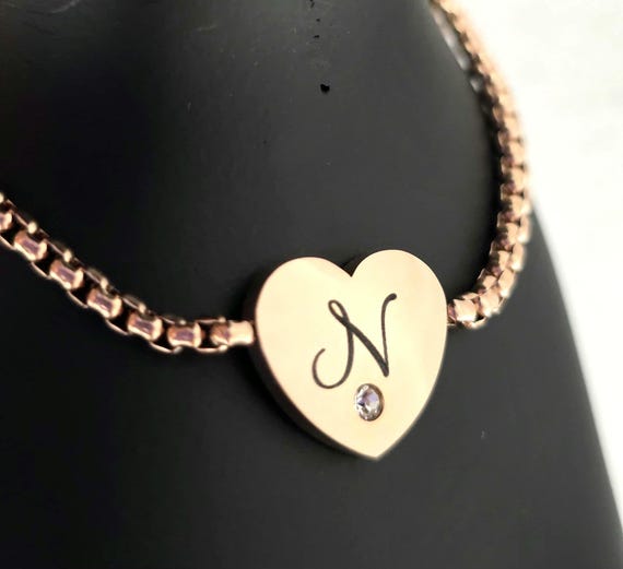 Stainless Steel Adjustable Heart Bracelet