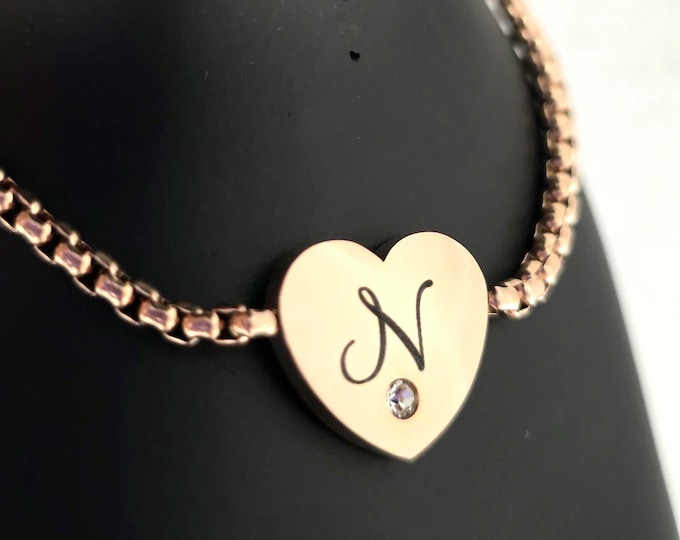 Featured listing image: Stainless Steel Adjustable Heart Bracelet