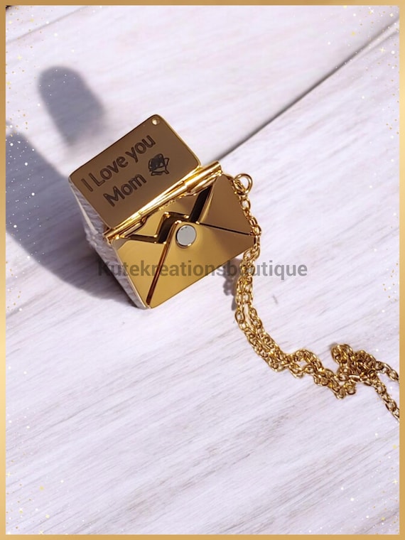 Stainless Steel Envelope Necklace