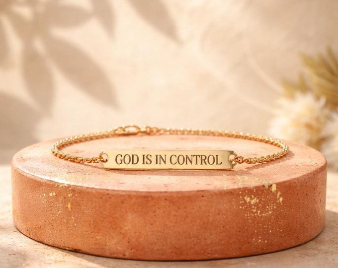 Featured listing image: Adjustable Bracelet. God is in control bracelet.