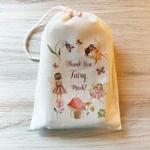 Fairy Birthday Gift Party Favor Bag. 4x6 5x7 6x8 8x12 Drawstring Birthday Baby Shower Personalized custom Cotton