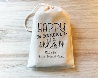 Happy Camper Party Favor Bags Custom Camping Favors Camping Bags Outdoor Camp Party Smores Mountains Personalized Camping