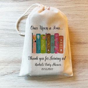 Book Baby Shower Library Baby Shower Gift Party Favor Bag. 4x6 5x7 6x8 8x12 Drawstring Birthday Baby Shower Personalized custom