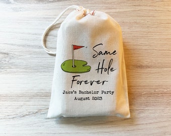 Same Hole Forever Bachelor Party Hangover Recovery Kit Custom Bachelor Favor Bag. Golfing Golf Bachelor Party Favor Wedding Personalized Bag