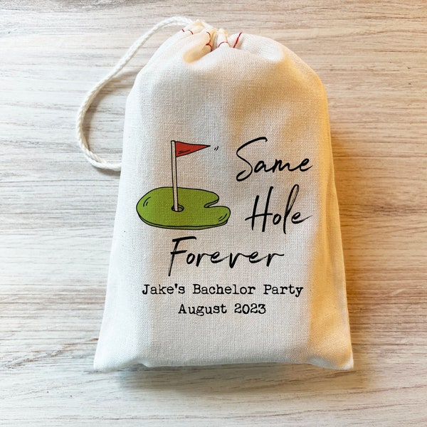 Same Hole Forever Bachelor Party Hangover Recovery Kit Custom Bachelor Favor Bag. Golfing Golf Bachelor Party Favor Wedding Personalized Bag