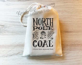Lump of Coal Gift Bag | North Pole Santa Sack, Christmas Favor