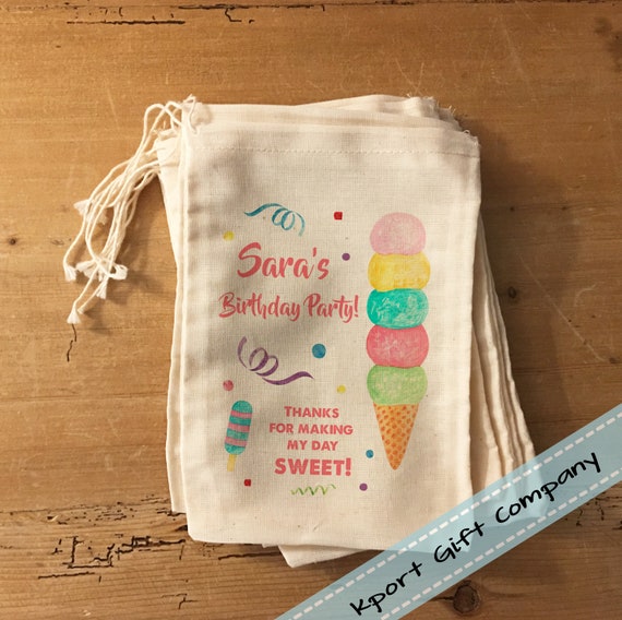 1 Ice cream birthday Gift Party Favor Bag. 5x7 6x8 7x9 7x11 Etsy