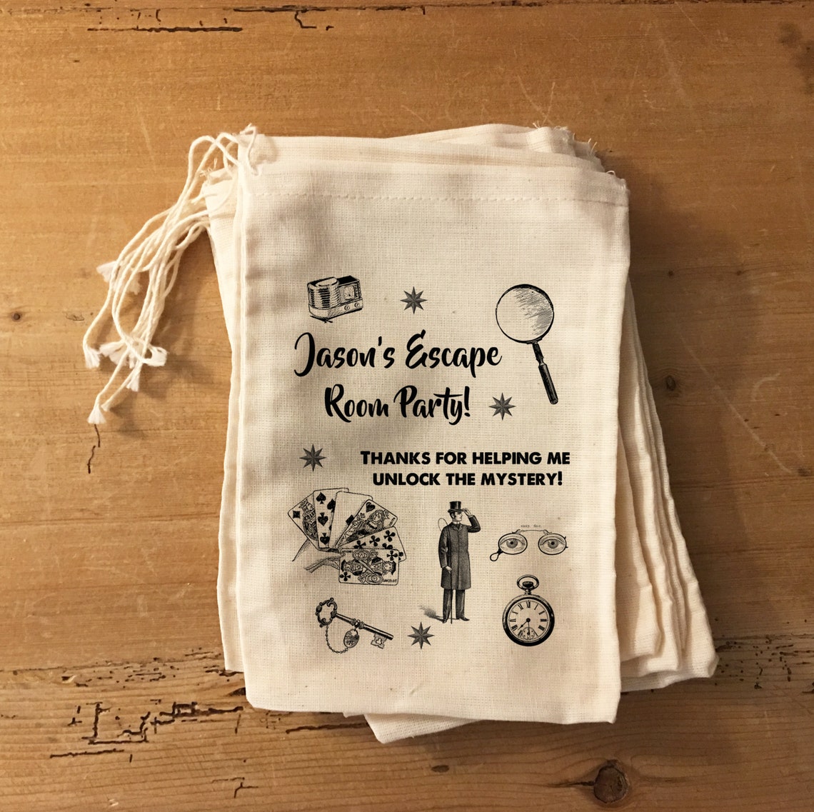 1 Escape Room Party Mystery Gift Party Favor Bag. 5x7 6x8 7x9 Etsy