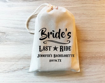 Bride's Last Ride Hangover Bag - Custom Bachelorette Favor Bag. Country Bachelorette, Nashville Bachelorette Party, Country Wedding