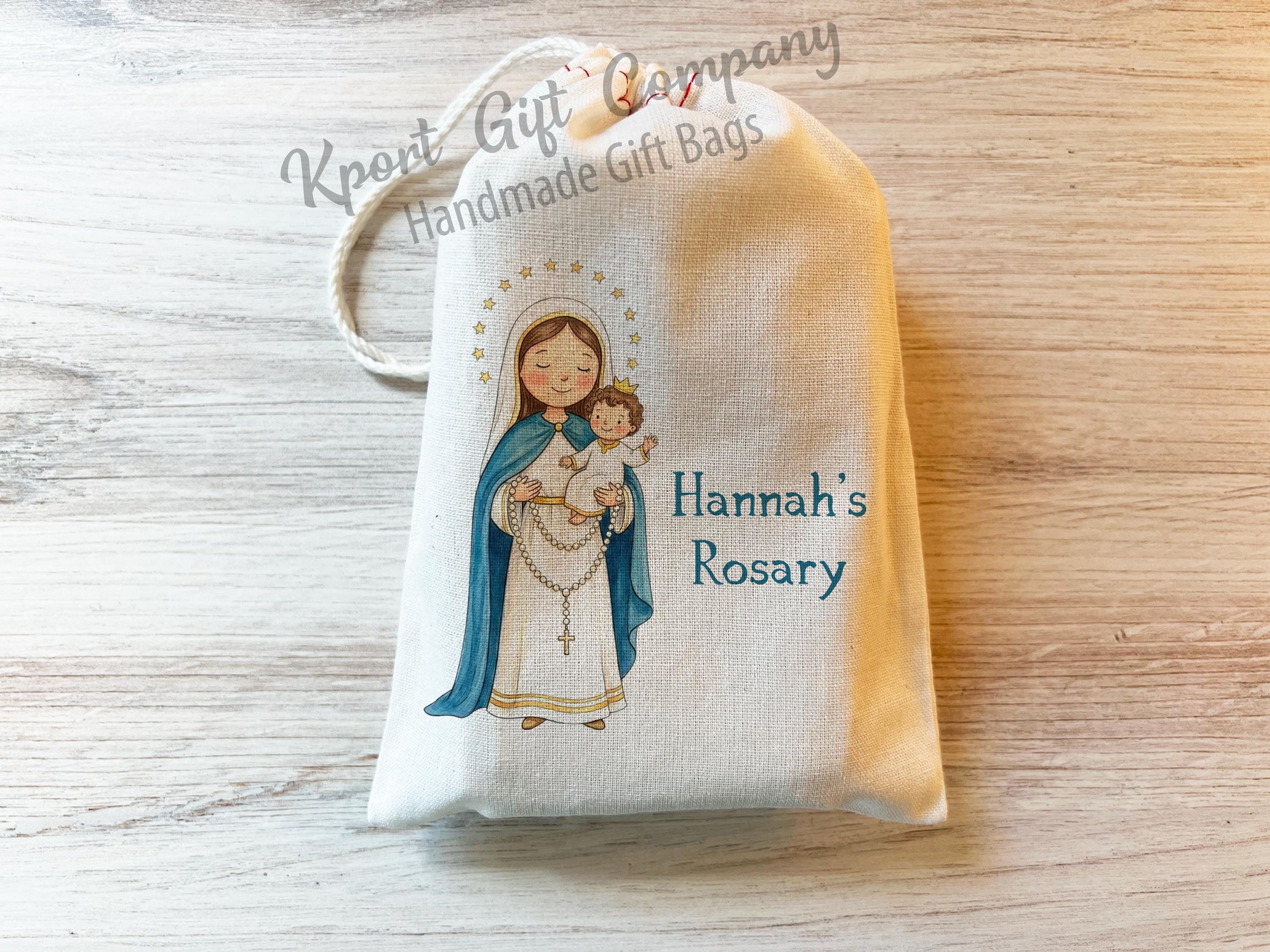 Rosary Bag With Mary - Catholic Prayer Bag - First Communion Gift ...