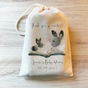 Storybook Baby Shower Thank You Book Gender Neutral Book Themed Gift Shower Favor Bag. 4x6 5x7 6x8 8x12 Drawstring Personalized custom