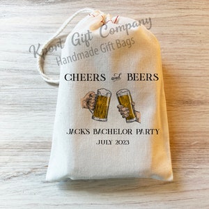 Cheers and Beers - Bachelor Party Hangover Recovery Kit - Custom Bachelor Favor Bag. Party Favor Wedding Hangover Kit Bags