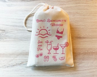 Bachelorette Favor Bag Beach Bach Bachelorette Weekend Tropical Party Hangover Kit Sun and Fun Drinks Bachelorette Party Favors Recovery Kit