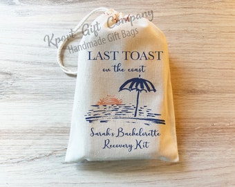 Last Toast on the Coast Bachelorette Party Recovery Kits Custom Bachelorette Favors Personalized Luxury Bachelorette Social Club Bach