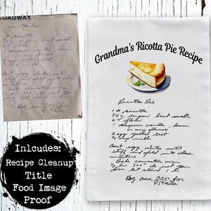 Handwritten Recipe Tea Towel Flour Sack Heirloom Recipe Tea Towel Custom Handwritten Personalized Mothers Day Christmas Gift Cookie Swap image 3