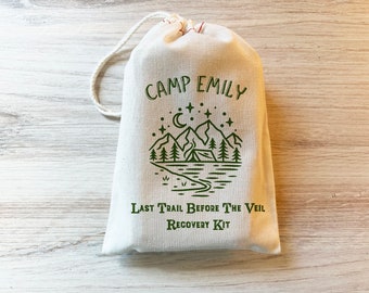 Camp Bachelorette Last Trail Before The Veil Bachelorette Party Recovery Kits Custom Bachelorette Favors Personalized Bachelorette