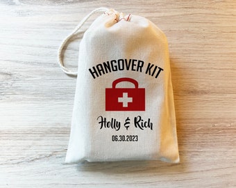 Hangover Kit Bag Party Favors Survival Kit DIY Bride Bachelorette Party Recovery Kit Hangover Bags Personalized Cotton