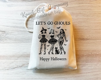 Lets Go Ghouls - Halloween Favor Bag - Trick or Treat Gifts Custom Personalized Halloween Bag - Halloween Party Favor bags