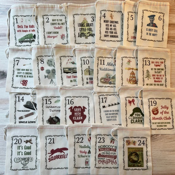 Christmas Vacation Inspired Advent Calendar Christmas Bags - Etsy