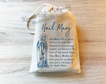 Hail Mary Virgin Mary Rosary Bag - Catholic Prayer Bag - Bible Scripture Bag - Catholic Gift Bag